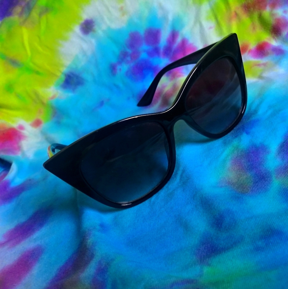 Black Extreme Cateye Sunglasses
